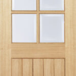 Internal Door Oak Mexicano 6 Light Clear Glass Prefinished