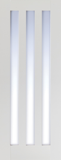 White Utah 3L Glazed Internal Door with Clear Glass