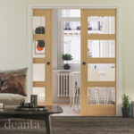 Oak Coventry Clear Glass Shaker Door in situ