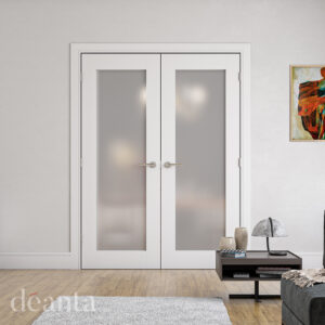 Shaker Style White Denver Obscure Glass Internal Door - Image 2