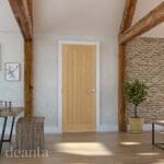 Deanta oak internal door Ely with glass – Doorphoria
