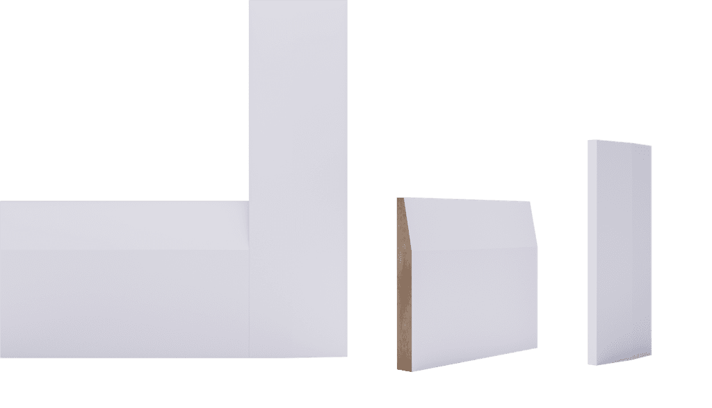 Half Splayed White primed skirting boards MDF 145mm smooth finish ready to paint – Doorphoria Halifax