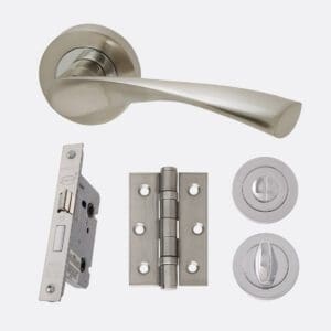 Internal Door Handle Pack Solar Dual Finish Bathroom Pack