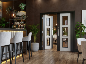 Architectural Flush Light Grey Fire Door Dark Edge - Image 3