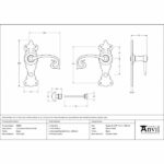 BLACK CURLY LEVER BATHROOM HANDLE SET DRAWING