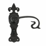 BLACK CURLY LEVER BATHROOM HANDLE SET
