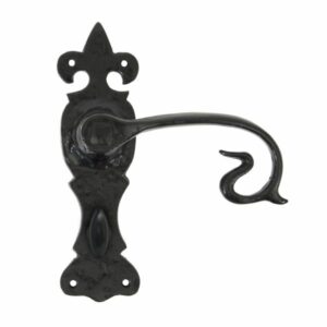 BLACK CURLY LEVER BATHROOM HANDLE SET
