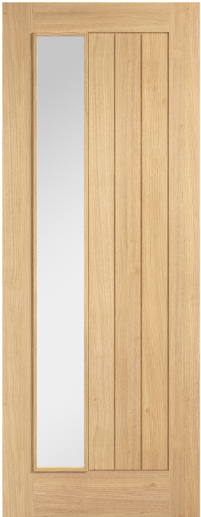 Oak Belize internal door with Offset Clear Glass