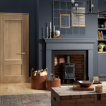 Oak Murcia 2 Panel Internal door in situ
