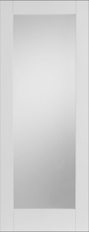 White Shaker 1 Light Clear Glass Internal Door