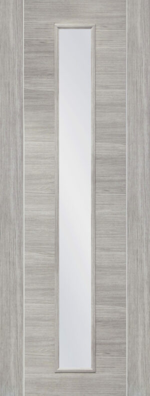 White Grey Forli with Clear Glass Internal Laminate Door