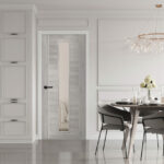 White Grey Forli with Clear Glass Internal Laminate Door - Image 2