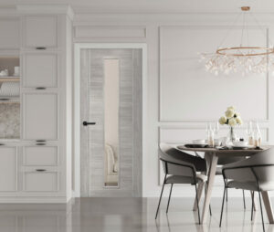 White Grey Forli with Clear Glass Internal Laminate Door - Image 2