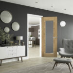 Oak Palermo Essential 1 Light Clear Glass in situ