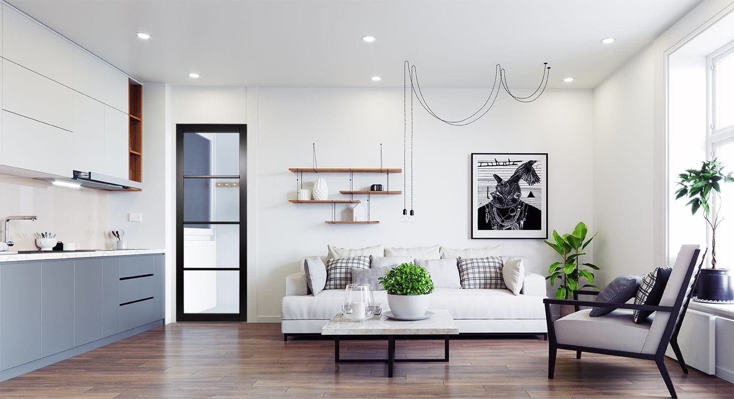 Black Rome Internal Door Clear Glass - Image 3