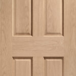 Internal Fire Door Oak Victorian 4 Panel Untreated
