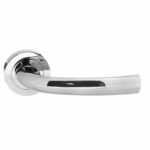 STATUS Nevada Lever Door Handle on Round Rose PC