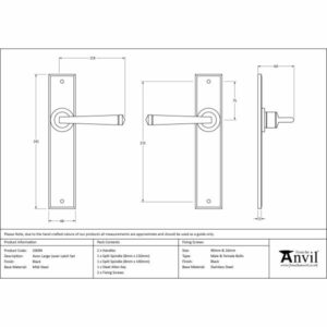 Black Large Avon Lever Latch Set - Image 2