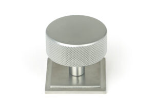 Satin Chrome Brompton Cabinet Knob - 38mm (Square)