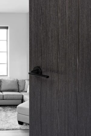 Forme Milly Lever Door Handle on Minimal Round Rose MB - Image 2