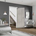 Laminate White Grey Salerno Internal Door Fully Finished - Image 2