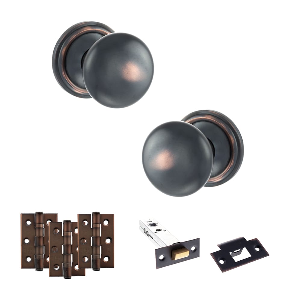 Old English Harrogate Solid Brass Mushroom Mortice Knob on Concealed Fix Rose - AC - Image 2