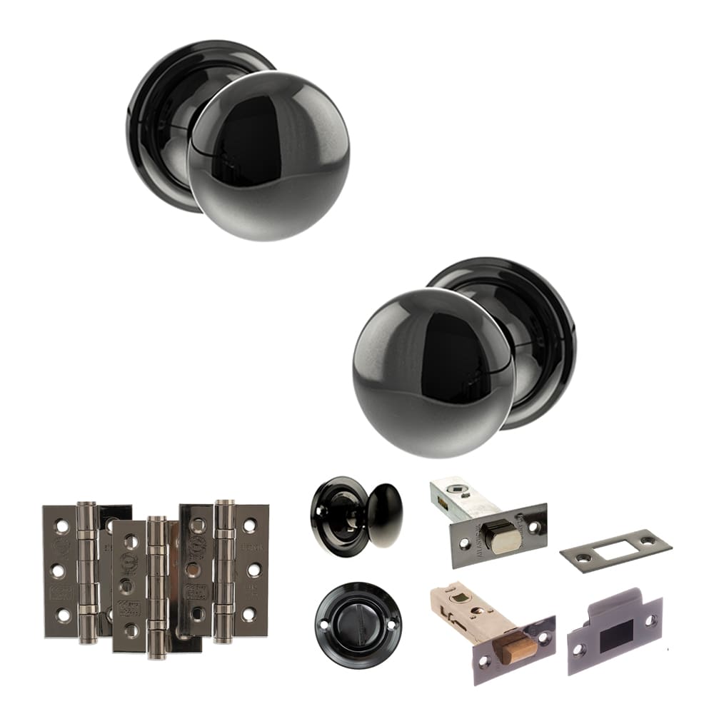 Old English Harrogate Solid Brass Mushroom Mortice Knob on Concealed Fix Rose - BN - Image 3