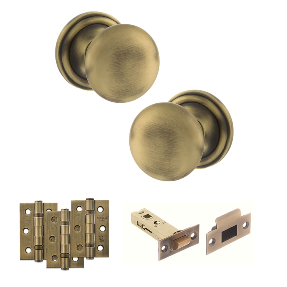 Old English Harrogate Solid Brass Mushroom Mortice Knob on Concealed Fix Rose - MAB - Image 2
