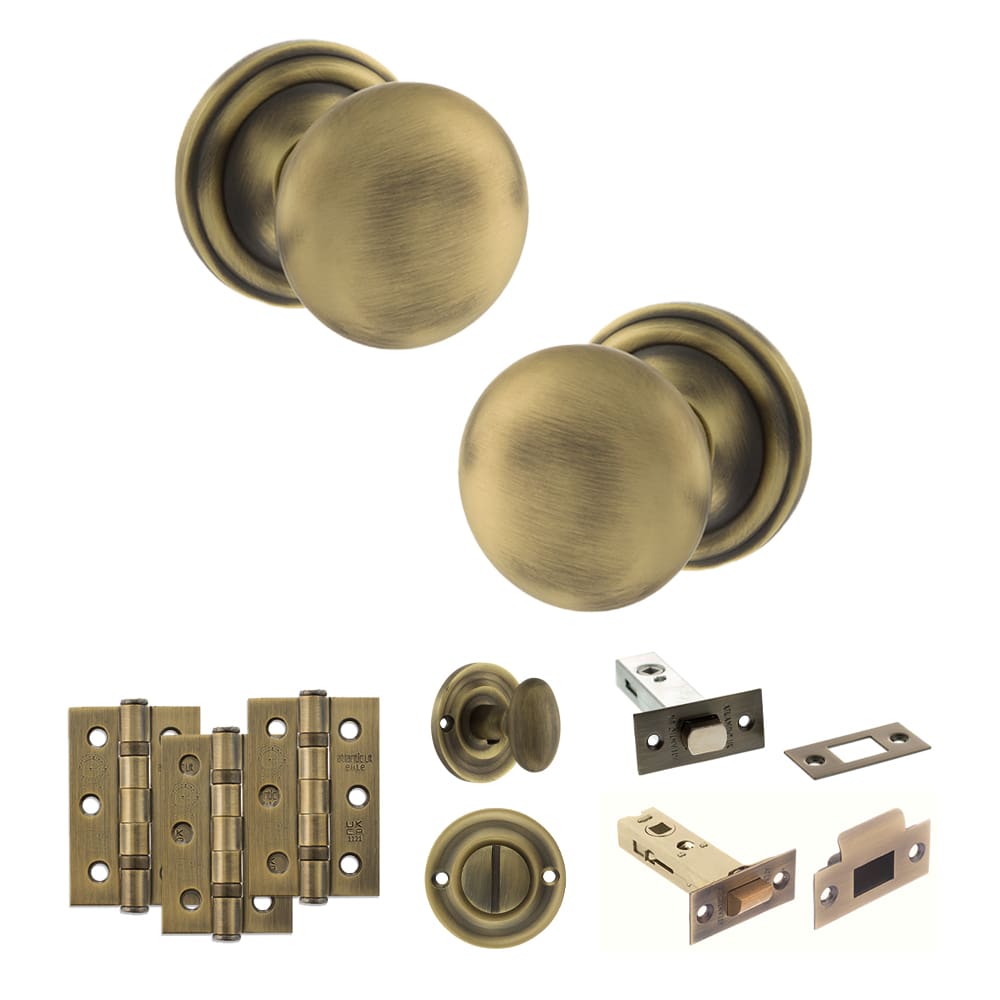 Old English Harrogate Solid Brass Mushroom Mortice Knob on Concealed Fix Rose - MAB - Image 3