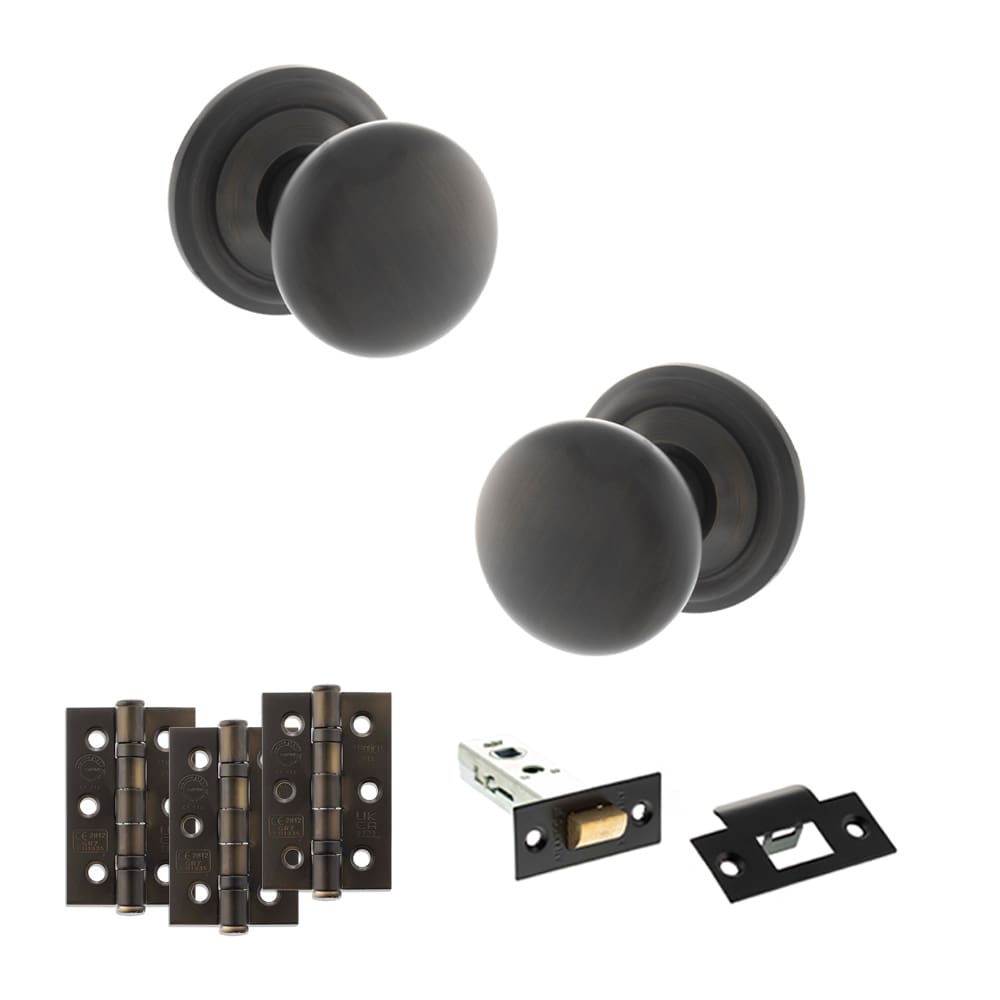 Old English Harrogate Solid Brass Mushroom Mortice Knob on Concealed Fix Rose - UDB - Image 2