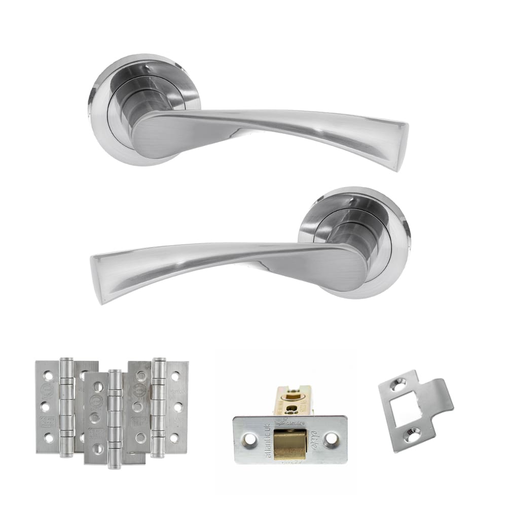 Atlantic Colorado Latch Dorpac in satin chrome with matching hinges.