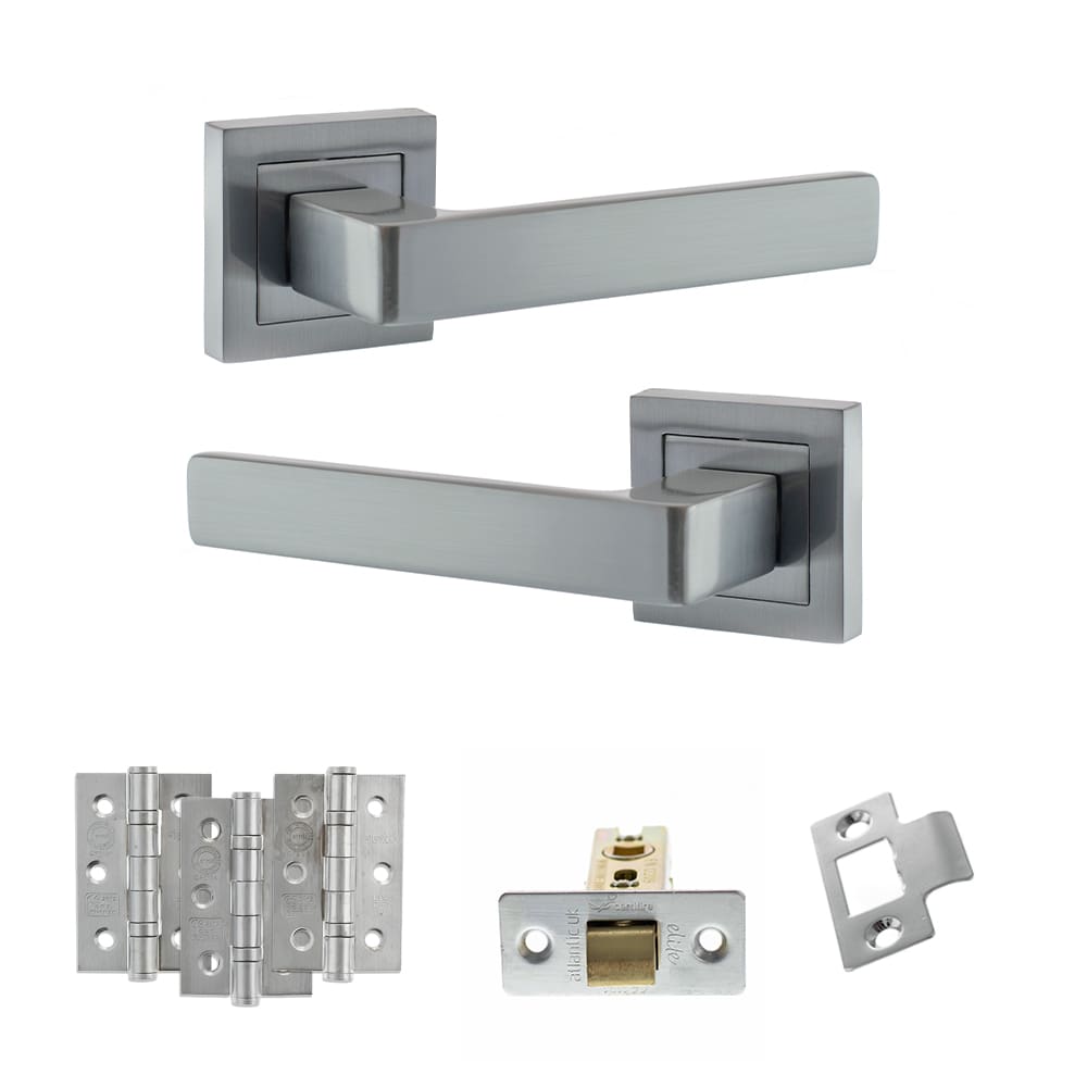 Atlantic Montana Latch Dorpac in satin chrome with 3" latch and hinges