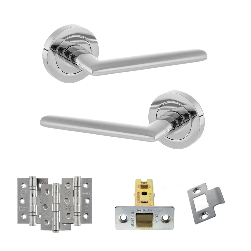 Atlantic Alabama Latch Dorpac in polished chrome with 2.5" latch and hinges