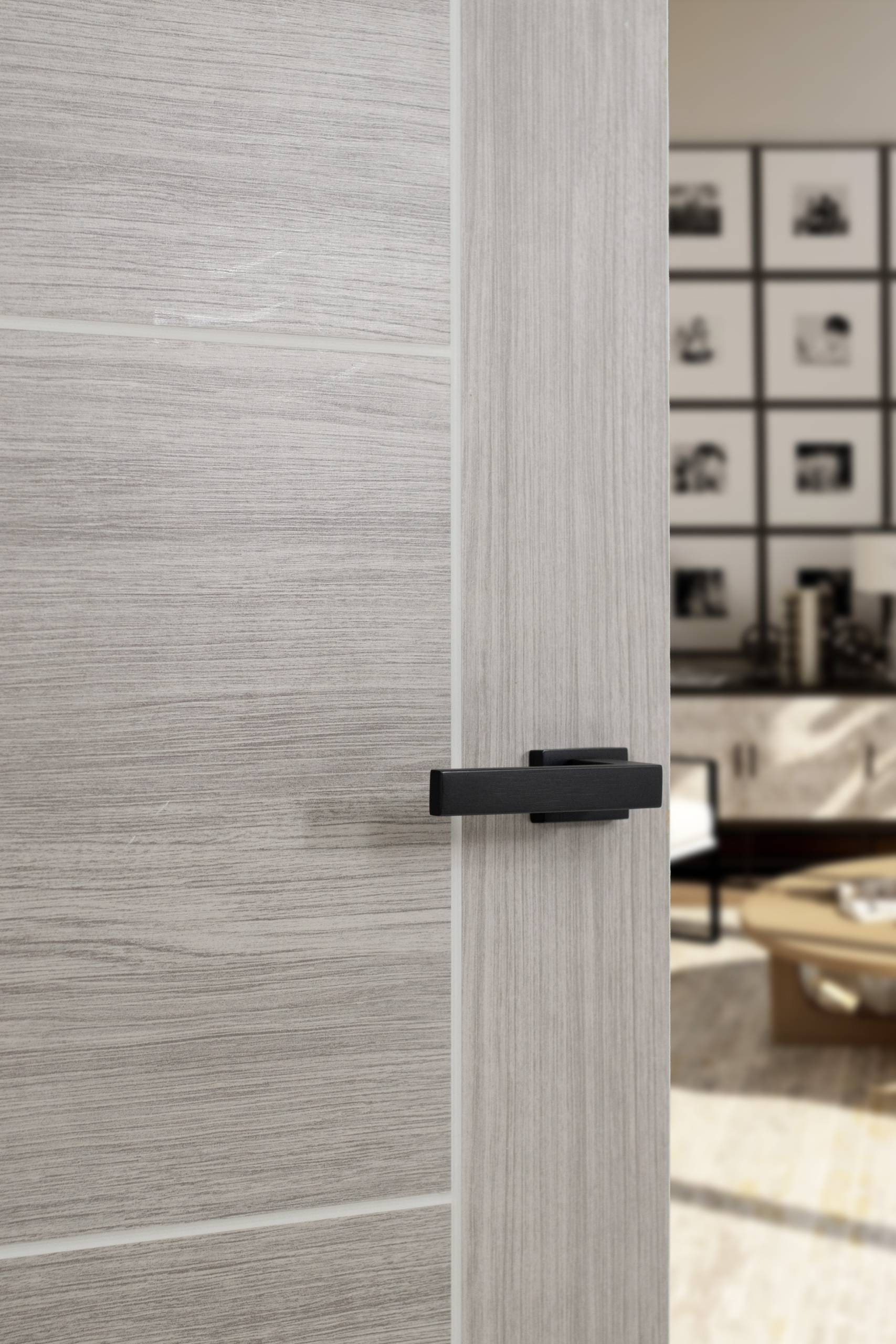 Tupai Rapido RetaLine Rillo Lever Door Handle on Long Rose - Pearl Black - Image 2