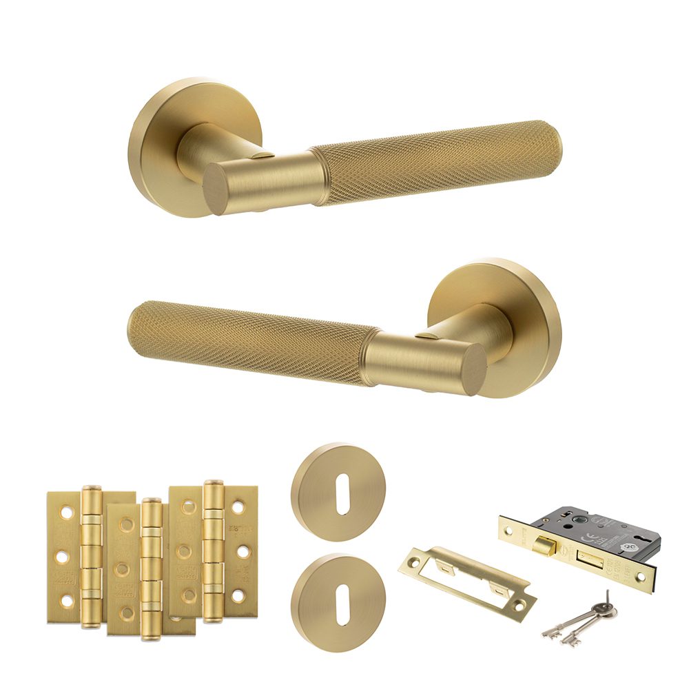 Senza Pari Rosarno Knurled Lever Handle – Satin Brass - Image 5