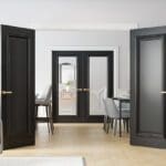 Black Blenheim Deanta Doors as Door Pair in situ