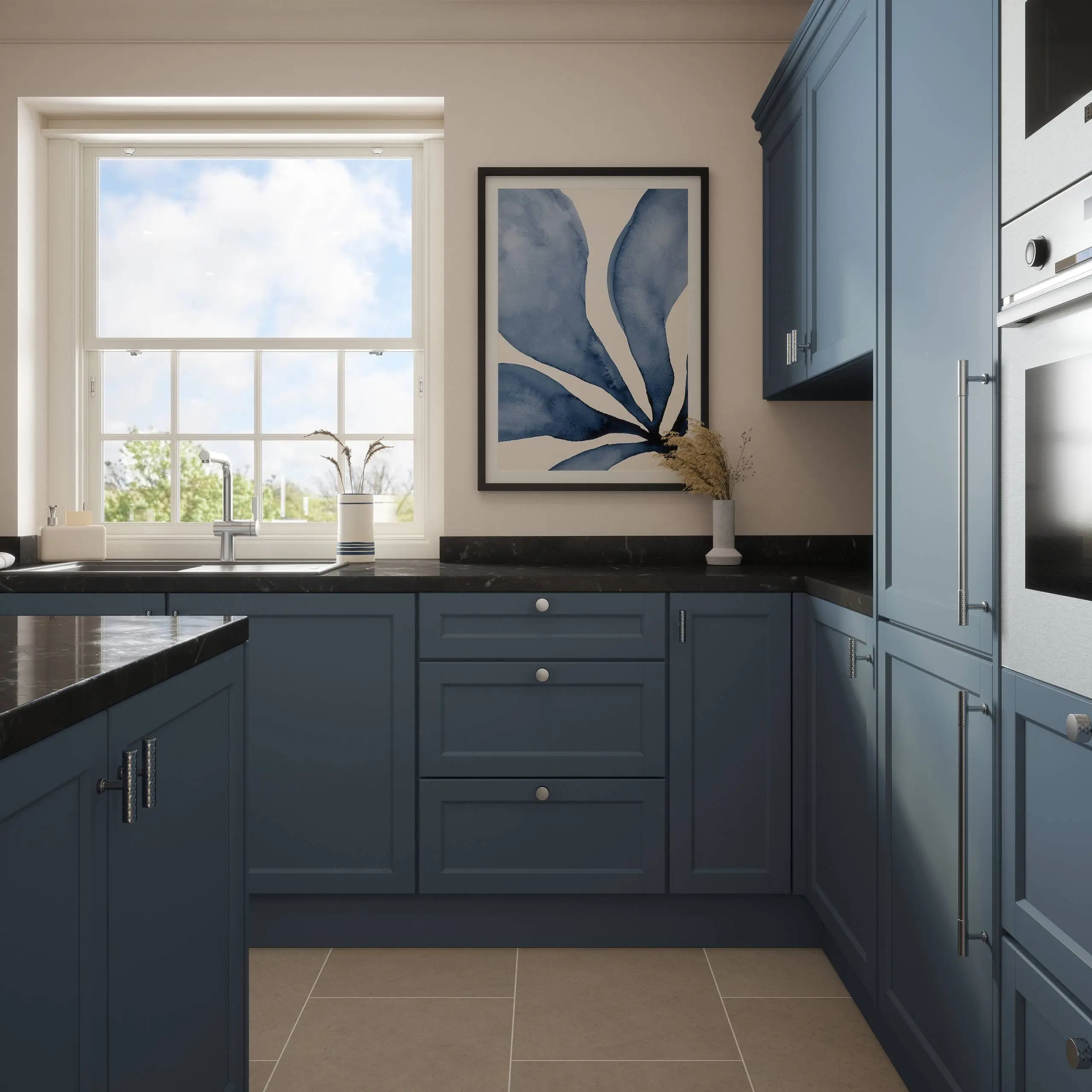 Millhouse Brass Chrysler Diamond Round Cabinet Knob Handle - Matt Black - Image 2