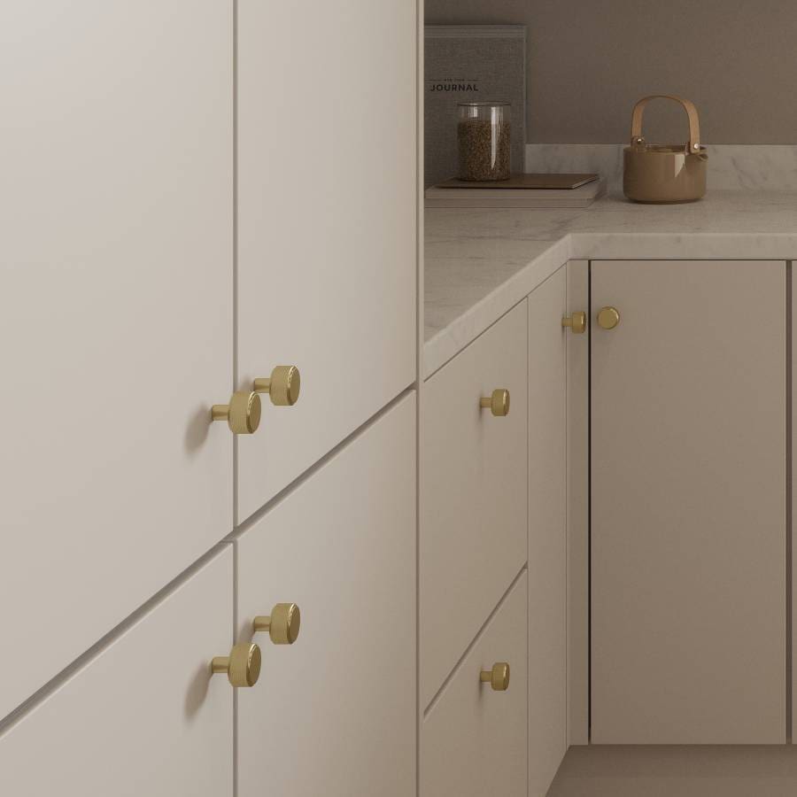 Millhouse Brass Eiffel Knurled Round Cabinet Knob Handle on Backplate - Urban Dark Bronze - Image 2