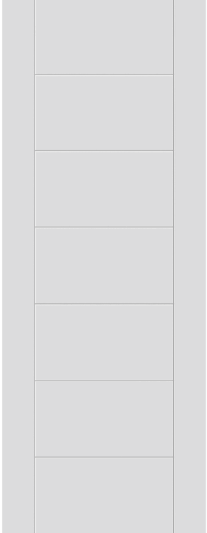 Corsica White Primed Internal Door with Vertical V-Groove Design
