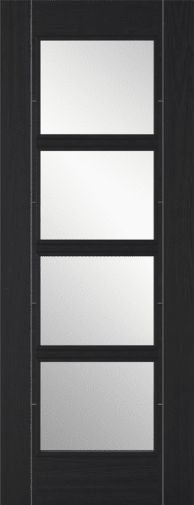 Charcoal Black Vancouver Glazed 4L Internal Door with Clear Glass Panels