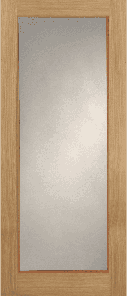 Oak Wiltshire 1 Light pre-finished glazed internal door clear glass solid core