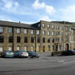 Exterior of Holmfield Mill in Halifax, home to Doorphoria’s showroom