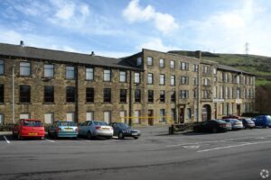 Exterior of Holmfield Mill in Halifax, home to Doorphoria’s showroom