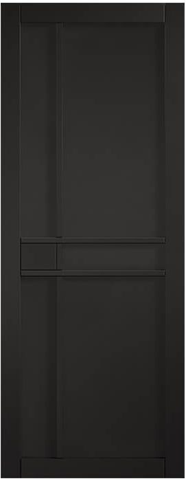 Naples solid black internal door with modern industrial panel detailing.