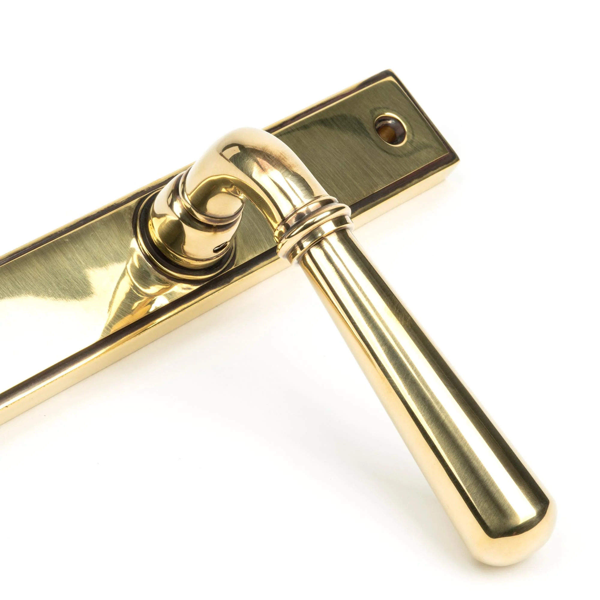 Newbury Slimline Lever Handle Espag. Latch Set Aged Brass - Image 2