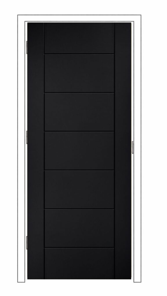black laminate linear 7p prehung door set