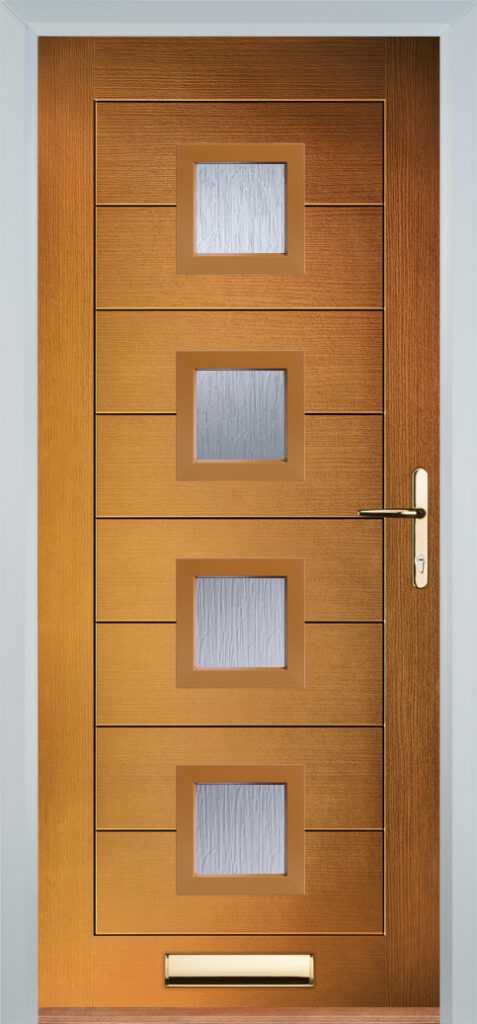 Modern DoorW Oak | Doorphoria Modern DoorW composite door in Oak with contemporary panel design and made to measure sizing