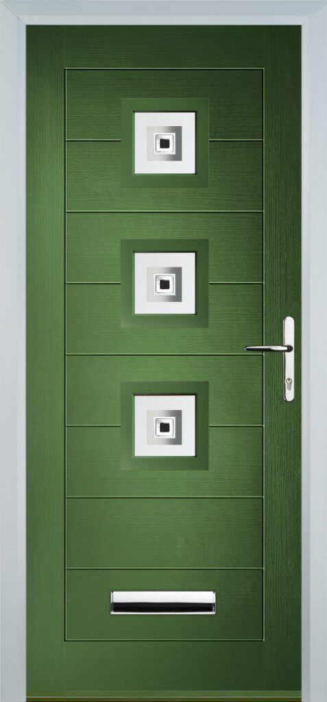 Modern DoorY3 composite door with square panel design in Ferngreen available in custom size options