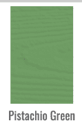 Color swatch: Pistachio Green with a light gray frame and label beneath it