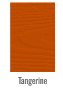 Orange color swatch with a subtle texture, labeled 'Tangerine'.